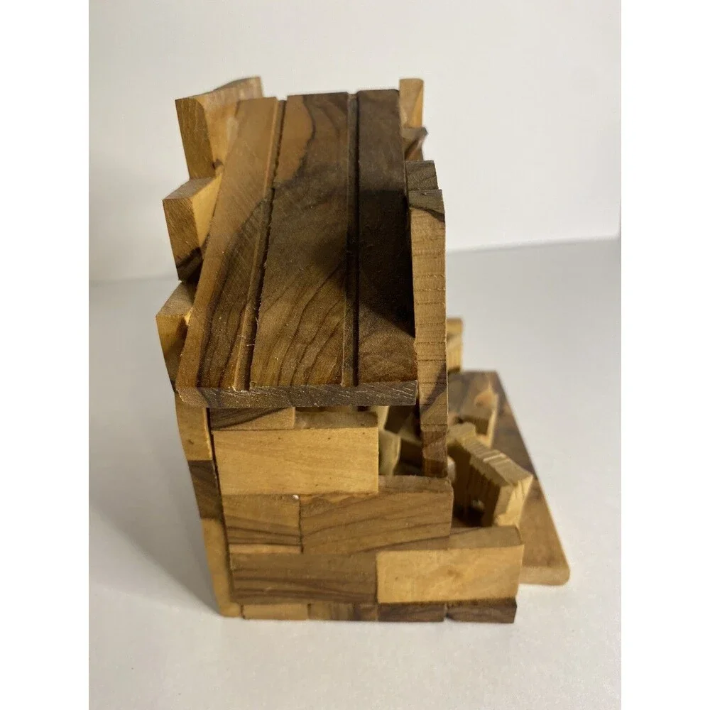 Wood Nativity Set Manger Hand Carved Olive Wood GROWN HILLS OF BETHLEHEM Holiday